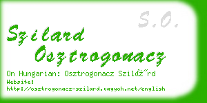 szilard osztrogonacz business card